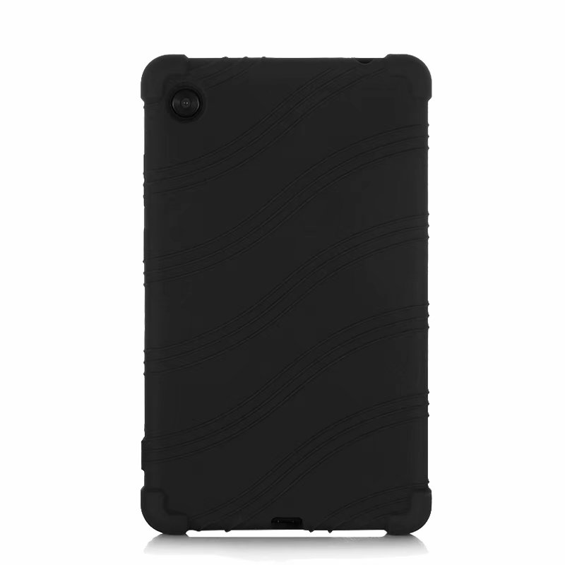 Voor Lenovo Tab M7 Silicon Case TB-7305F 7305i 7305N 7305X Valweerstand Soft Silicone Cover: Black
