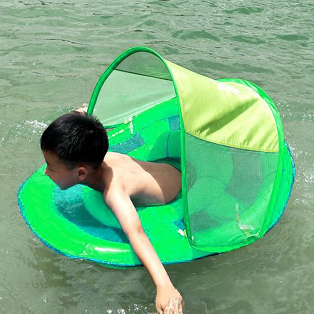 Children Kids Inflatable Floating toy Underarm Swimming Floating Ring Trainer with Sun Canopy