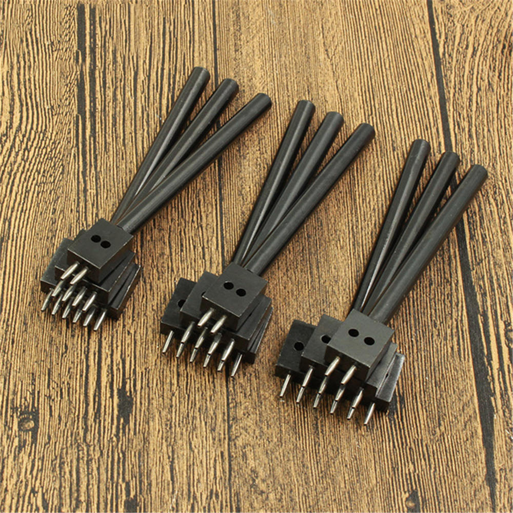 Ceinture acier losange 4/5mm 2/4/6 dents en cuir artisanat outils trou burin Graving couture poinçon outils Kit bricolage trou