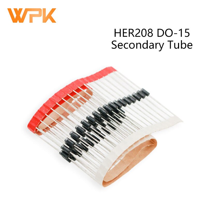 Kit de diodo rectificador de recuperación rápida, juego de componentes electrónicos de 2A, 800V, do-15, HER208, HER204, HER207, HER203, HER202, HER205, 20 Uds.