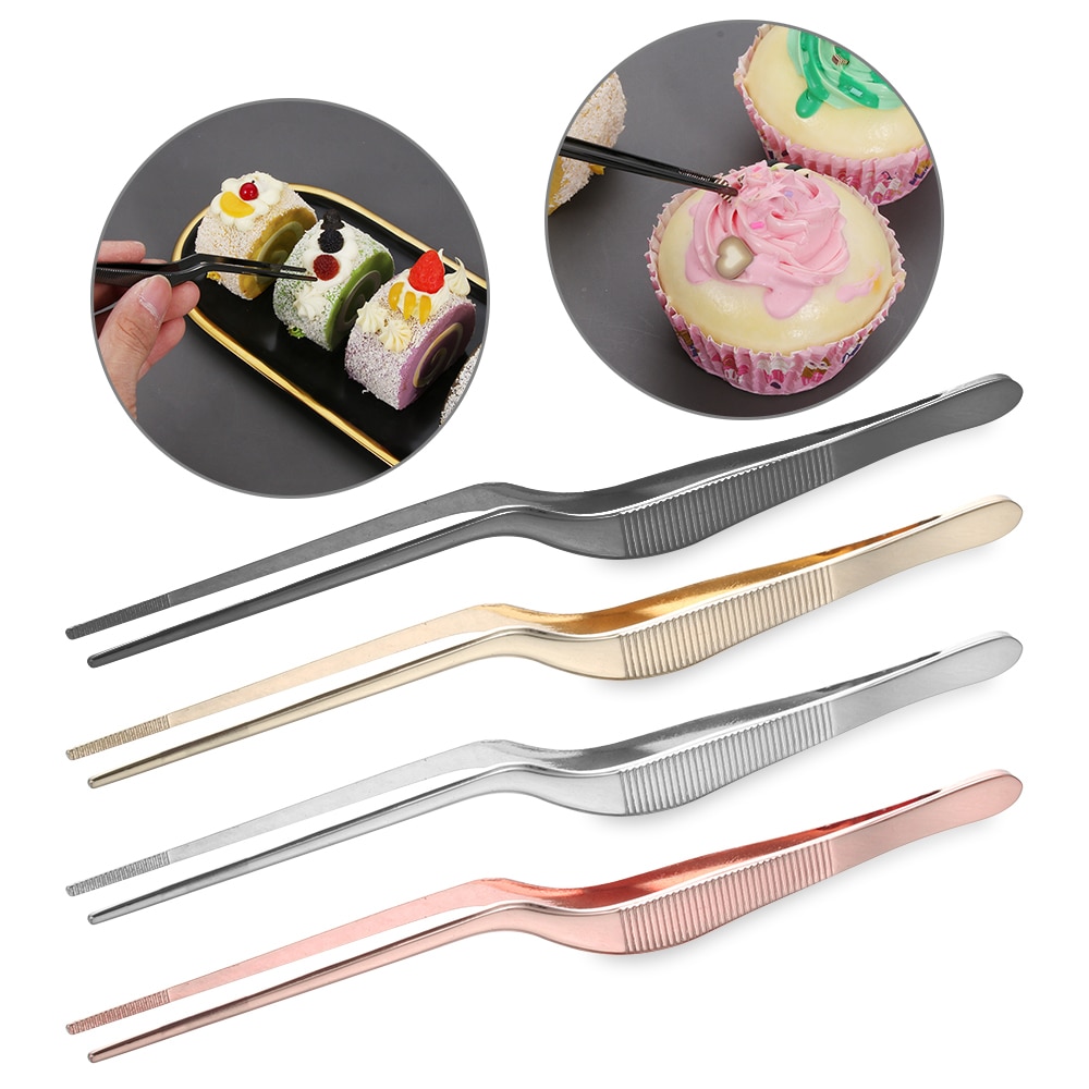 1PC Stainless Steel Food Tweezer BBQ Clip Barbecue Tongs Serving Presentation Seafood Tool Kitchen Chef Supplies
