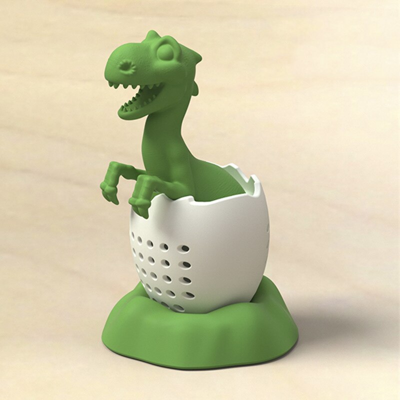 Siliconen Theezeefje Creatieve Dinosaurus Vorm Thee-ei Leaf Herbal Spice Filter Theepot Herbruikbare Filter Thee Set Accessoires: 1