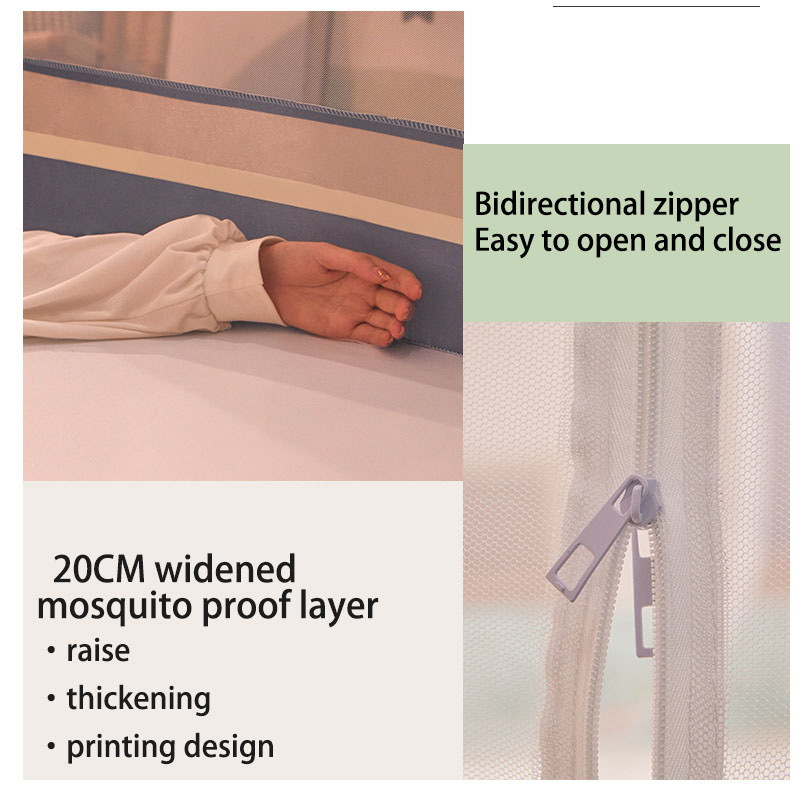 180 x 200 cm Moskitonetz 360 ° Schutz, faltbar, voller Boden, großer Platz, Moskitonetz, Reißverschluss, Doppeltür-Zelt