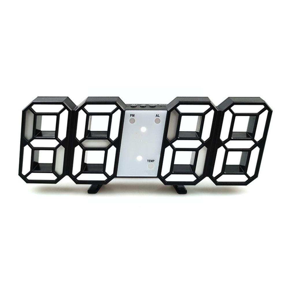 3D LED Digital Clock Glowing Night Mode Brightness Clock Wall Alarm Hanging Hour Clock Table Display 24/12 Adjustable Elect Z7X4