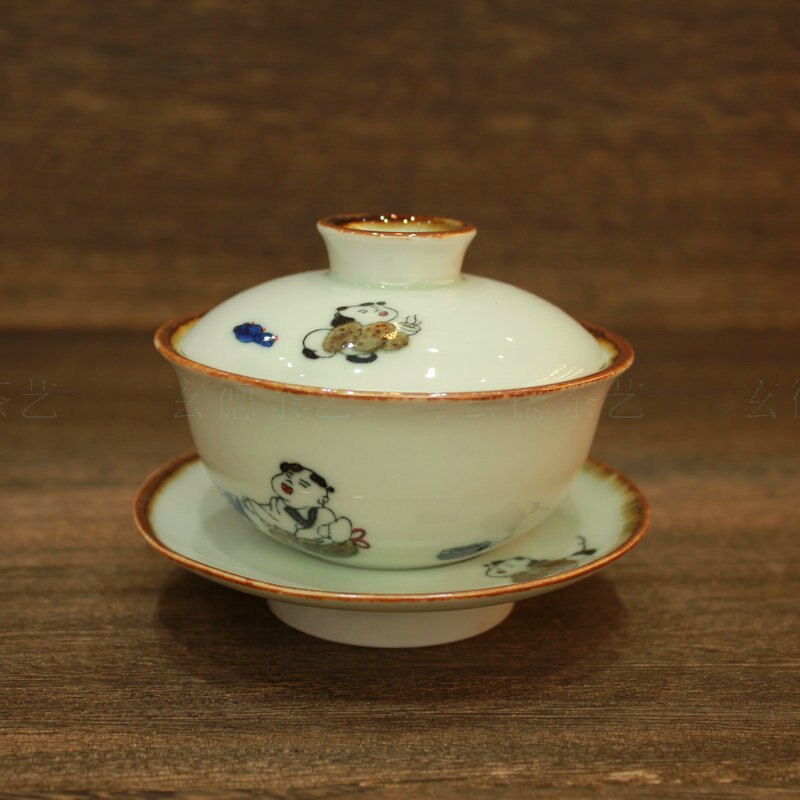Gaiwan En Porcelaine Chinoise 200 Ml – Service à Thé Traditionnel Avec Couvercle & Soucoupe | Fait Main Jingdezhen