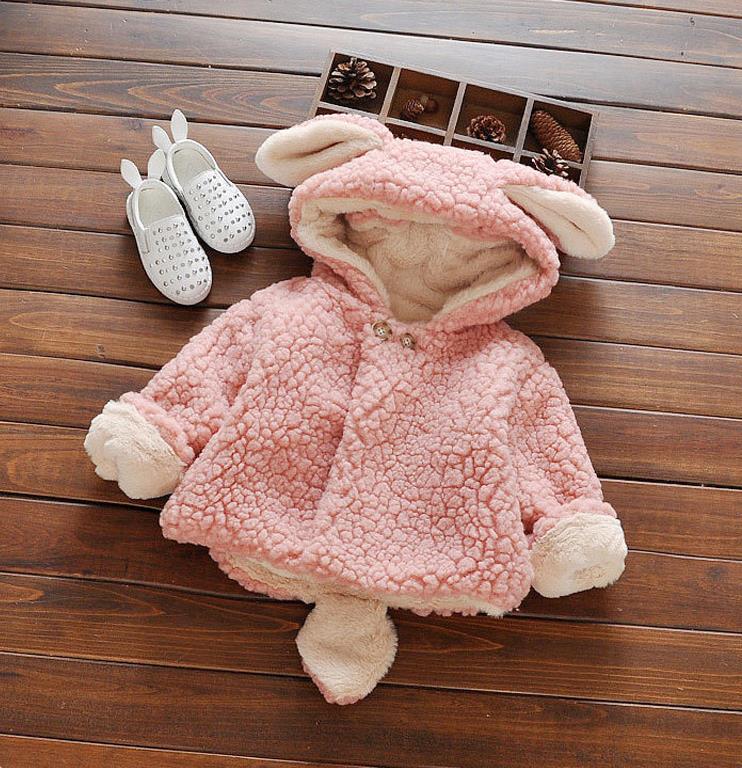 Casaco quente recém-nascido para meninas engrossar algodão roupas de inverno do bebê mais jaqueta de veludo 1-2-3 anos de idade da menina coreana da criança outerwear: pink color / 3 T