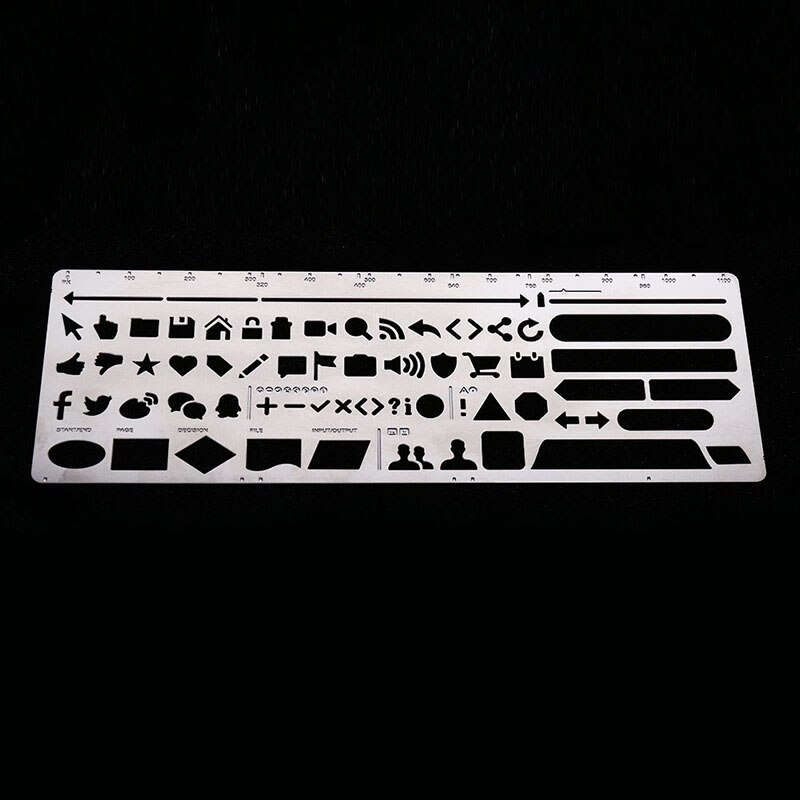 Multifunktionale Edelstahl Hohl Lineal Katze Geometrische Figur Zeichnung Schablonen Vorlagen Metall Lineal Diy Werkzeug Tagebuch Vorlage