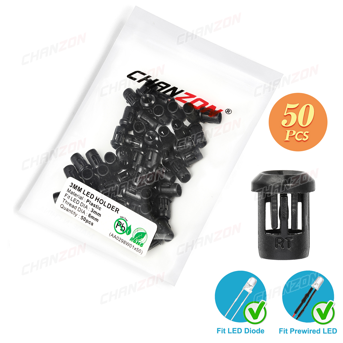3mm 5mm 8mm 10mm LED Halfter Sockel Clip Lünette Leuchtdiode Lampe Basis Abdeckung Kunststoff Anzeige montieren Tafel Blub Tasse fallen: Beige
