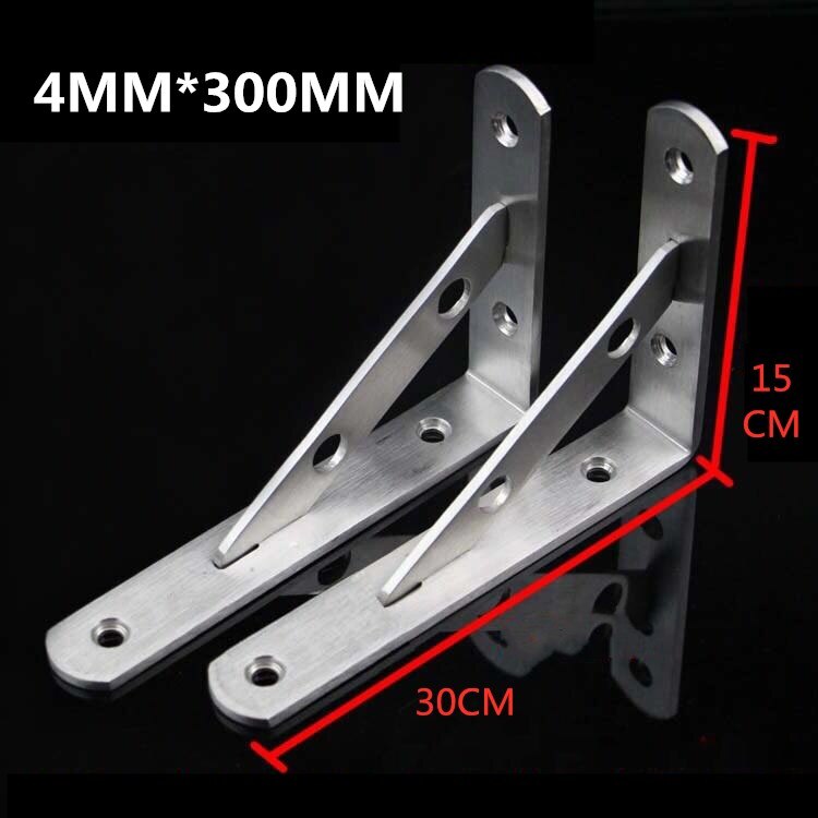 ,Stainless steel triangle bracket,Shelf support,Partition holder,high load,easy to install,Microwave oven rack: 4MMX 300MM