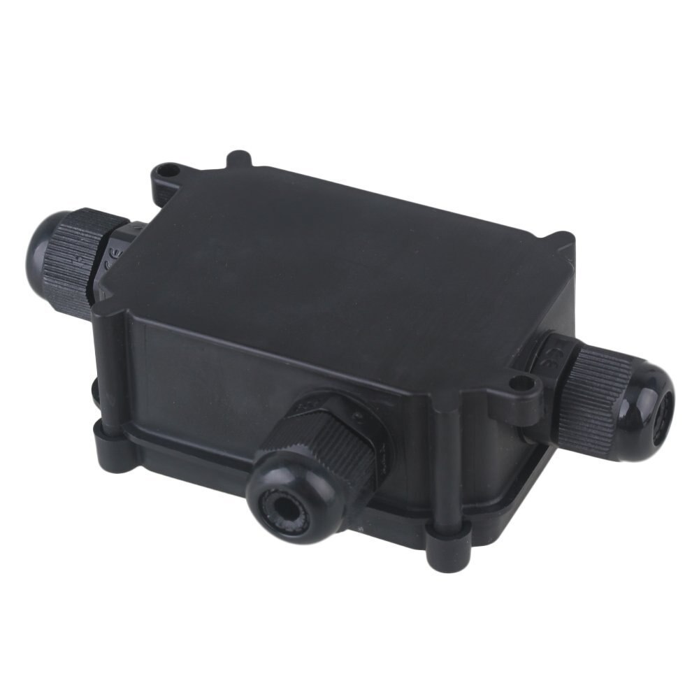 Waterproof Black Plastic Cable Wire Connector Gland Electrical 3-Cable Junction Box IP66: P02-3 Terminal