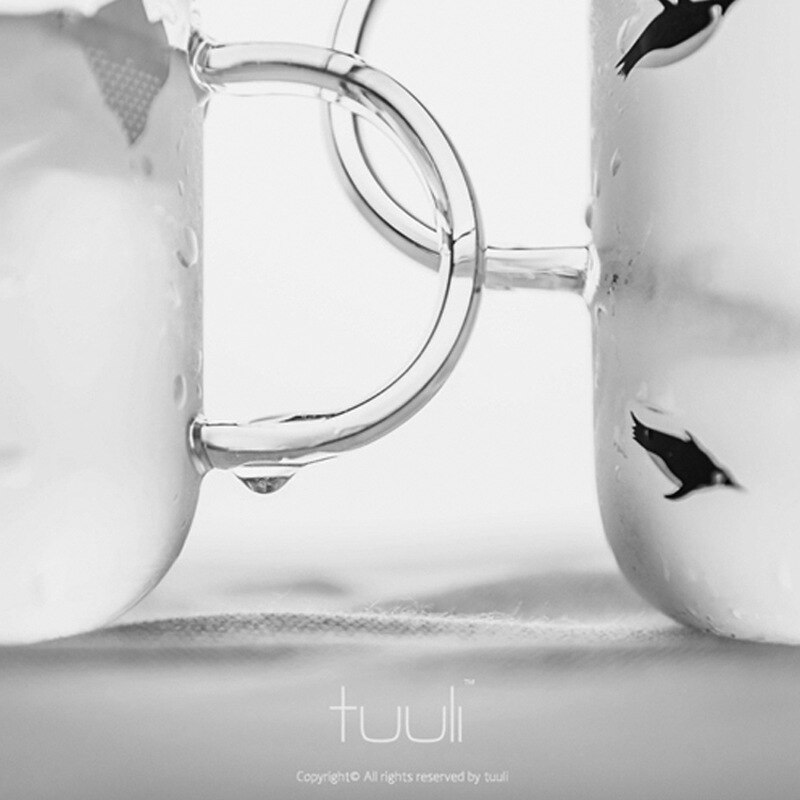 délicat tasse d'eau polaire fait main verre belle tasse ours polaire pingouin Couple tasse whisky verre drôle tasse