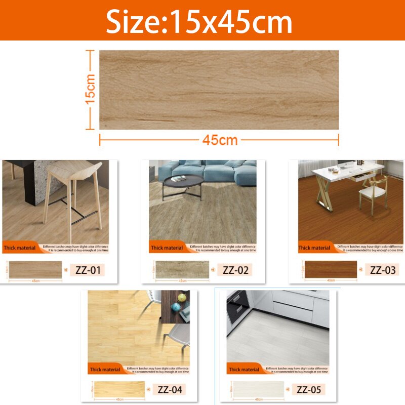 10Pcs Floor Sticker Waterdichte Pvc Hout Textuur Decoratieve Tegel Stickers Thuis Board Decor Slaapkamer Woonkamer Diy Kamer Renovatie