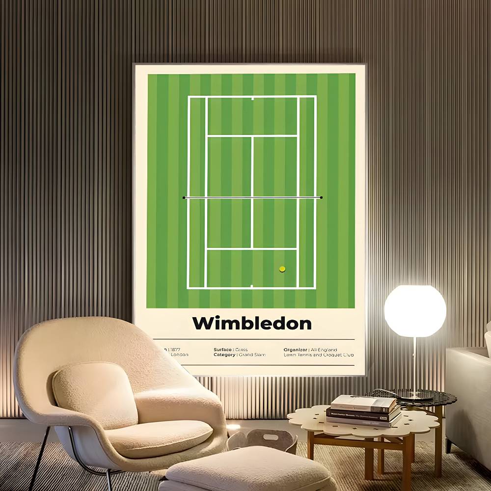 Plakaty Tenisowe zatrzasnąć seria wielki Tenis HD Samoprzylepne Wodoodporne Dekoracje Ścienne robić Salonu, Sypialni, Baru, Estetyczne: Średni / Złota