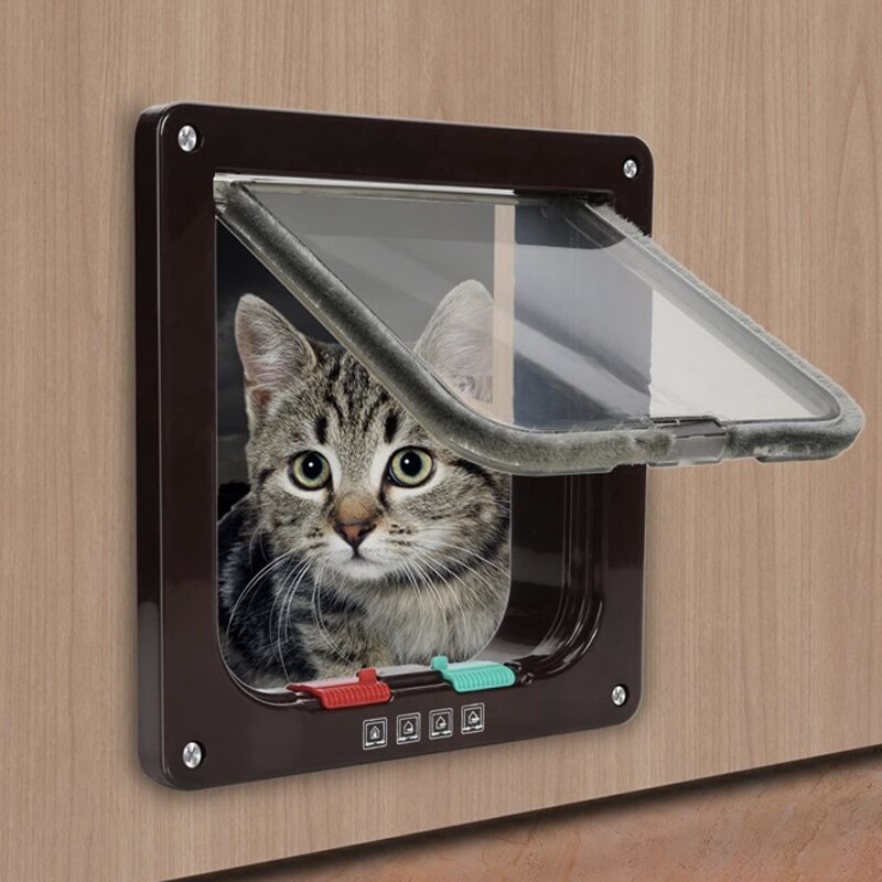 Katzenklappe 4-Wege Verriegelung - Magnetische Haustiertür Rund