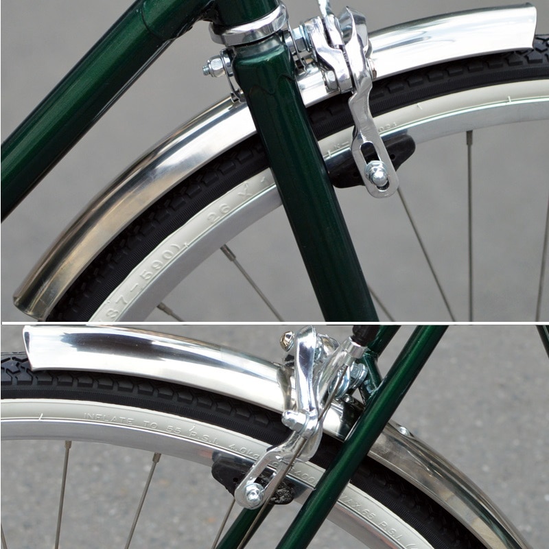 Retro Fiets Spatbord Rvs Spatbord 24/26 Inch 700C Stad Fiets Fenders Zilver 1 Paar