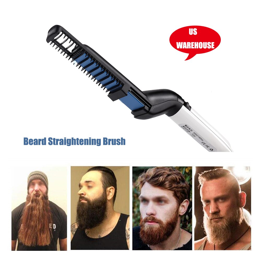 Multifunctional Beard Straightener Brush Electric Hair Straightening Comb For Men Quick Straighten Hair Heating Styling Tools