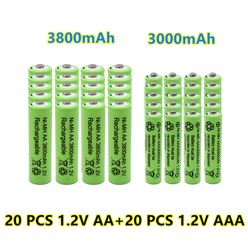 1.2V AA 3800mAh NI-MH Rechargeable Batteries+1.2 V AAA 3000 mAh Rechageable battery NI-MH battery