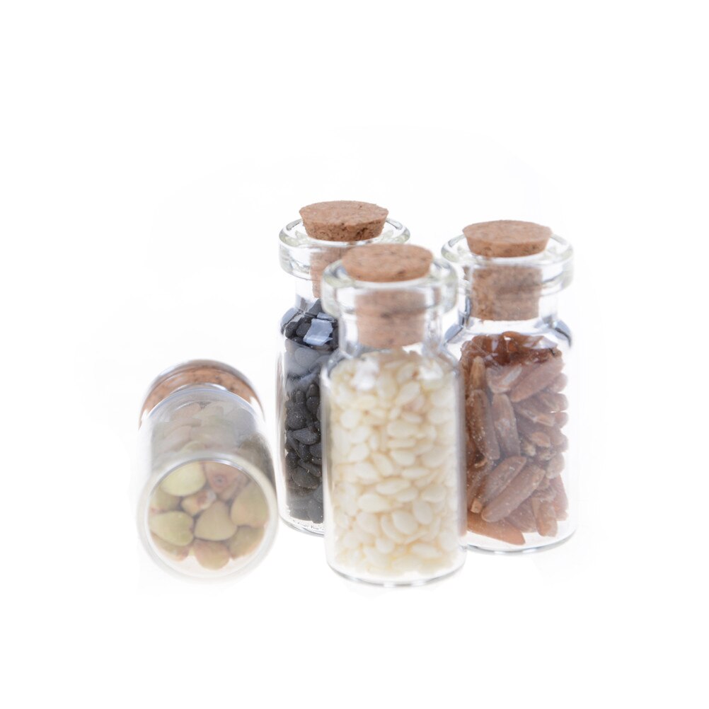 TOYZHIJIA 4 pz/lotto carino 1:12 Casa di Bambola mini Mobili in Miniatura A Secco bottiglia di vetro Da Cucina accessoriesgrain Casuale
