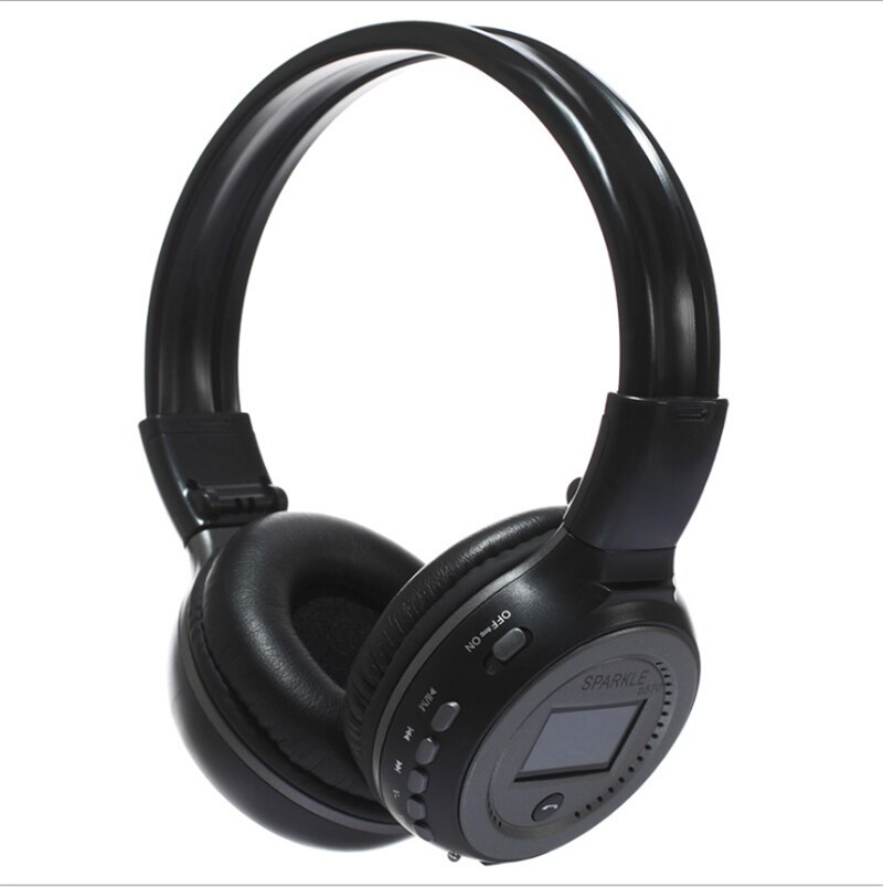 UNITOP ZEALOT-auriculares B570 auriculares inalámbricos con Bluetooth, estéreo, con pantalla LED, para música, soporta tarjeta SD y teléfono móvil: Black Gray