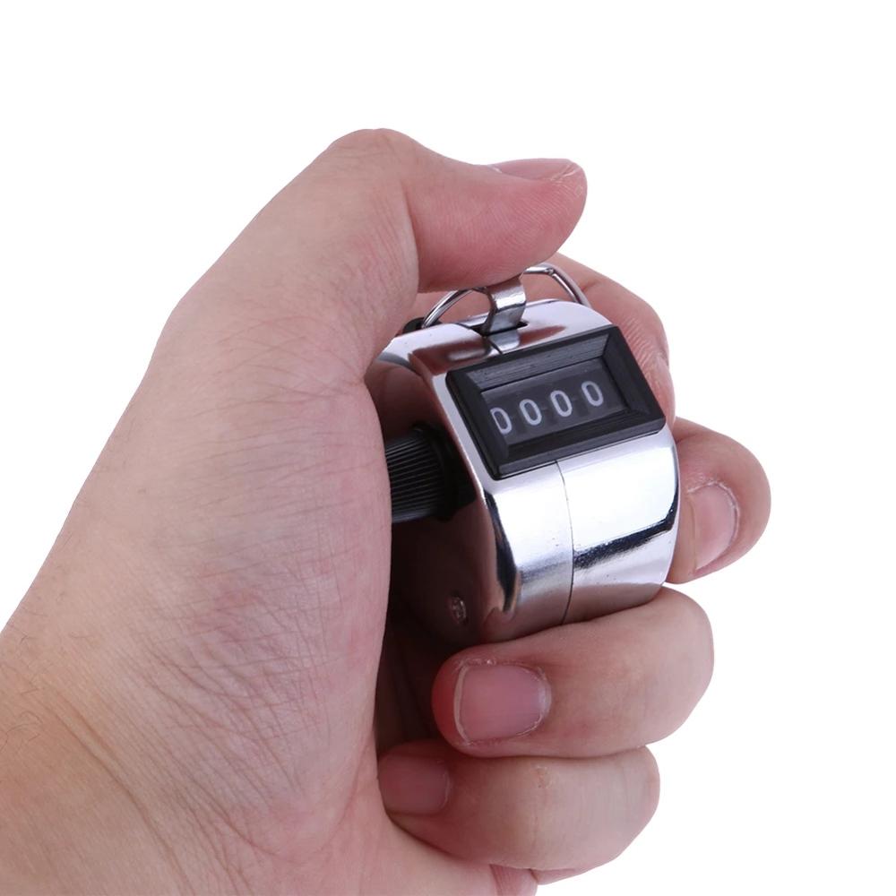 4 Digit Number Hand Held Tally Counter Digital Golf Clicker Manual Training Counting Counter Metal Counter