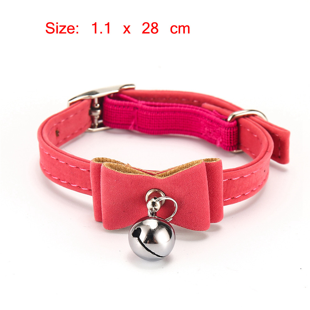 Cat Collars Breakwaay Bells Pet Collar for Cats Small Dog Collars Kitten Pets Supplies Dog-collar Leash Cat Necklace PQ004: PQ004-Rose Red