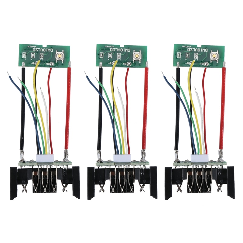 3X DCB200 Li-Ion Batterij Pcb Opladen Bescherming Circuit Board Voor Dewalt 18V 20V DCB201 DCB203 DCB204