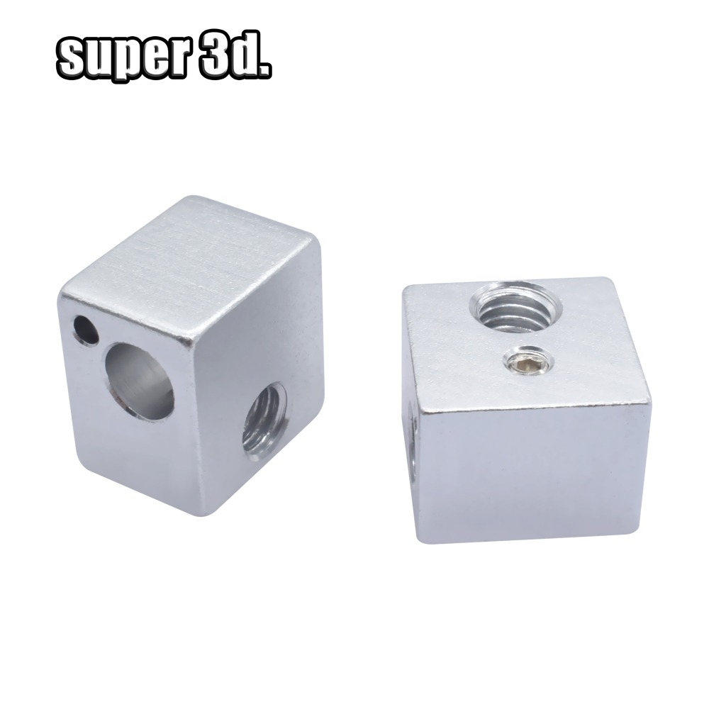 2pcs heating block V5 Heated Aluminum Block 16 * 16 * 12MM for 3D printer Extruder j-head hotend kossel and prusa i3