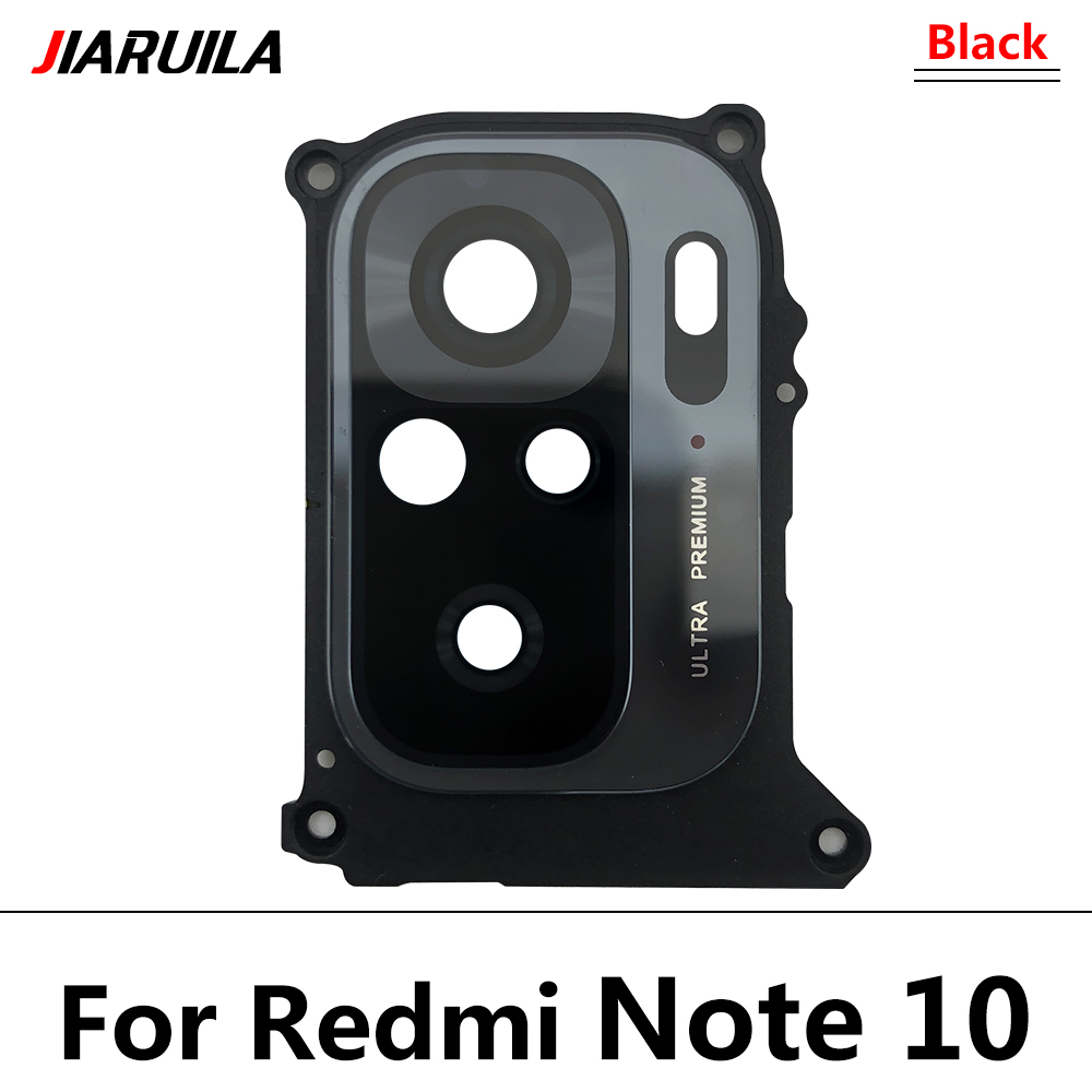 Rear Back Camera Glass Lens With Frame For Redmi Note 10S 10 Note10 Pro Cell Phone Repair: Note 10 Black