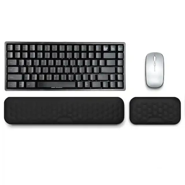 Tastatur-Pad-Set, Memory-Schaum, für Büro, Computer, Laptop, einfaches Tippen, Schmerzlinderung, Tastatur, Handgelenkauflage, L