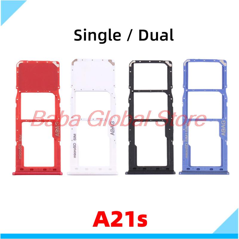 Sim Slot For Samsung Galaxy A21S A217 Sim Card Tray Holder Sim Card Reader Socket Spare Parts