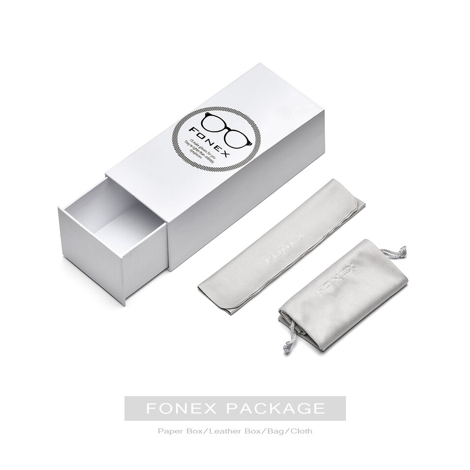 FONEX Alloy Glasses Frame Men Square Myopia Prescription Optical Eyeglasses Metal Half Korean Screwless Eyewear 992