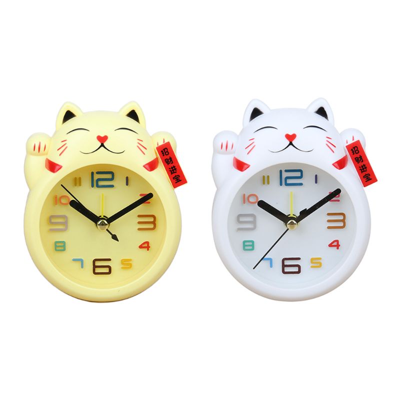 Chinese Lucky Cat Klok Feng Shui Figuur Klok In Kleurrijke Doos Kids Wekker