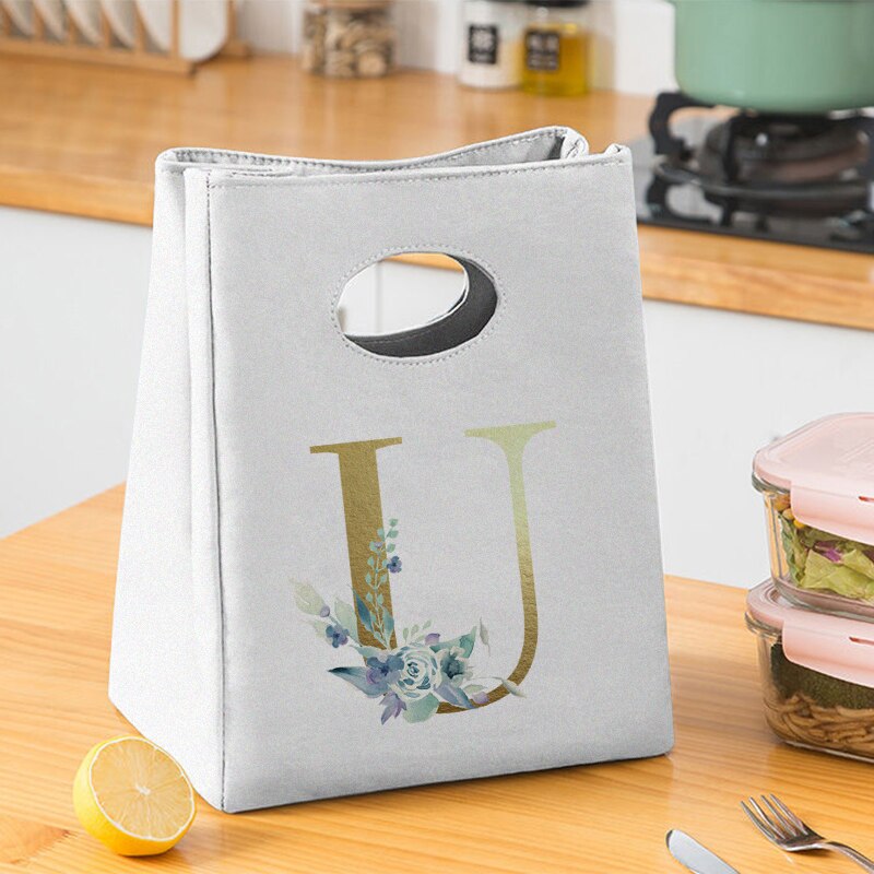 Gold Brief Unisex Isolierte Mittagessen Tasche Gedruckt Leinwand Mittagessen Box Picknick Tote Tasche Abendessen Behälter Lebensmittel Veranstalter: 9GoldgU