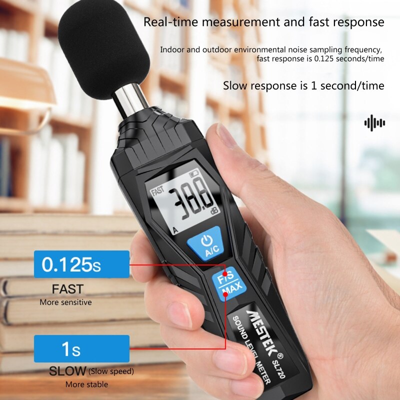 Decibel Meter Digital Sound Level Meter Handheld Audio Noise Meter Tester w/ LCD Display Measuring 30-130dB Accuracy 2.0 G8TB