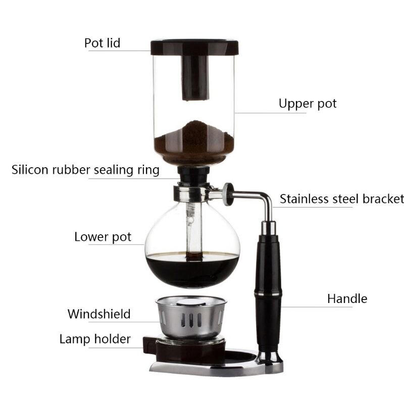Coffee Siphon 5-Cup Coffee Syphon Tabletop Siphon Coffee Siphone Coffee Maker
