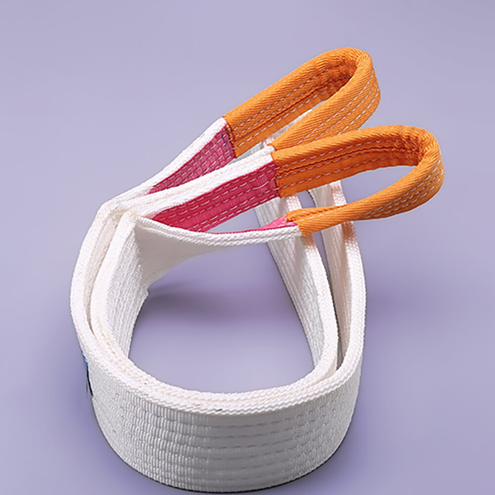 3T White Flat Lifting Webbing Sling Industrial High Strength Cargo Hoisting Belt Webbing Tape Belt Sling Fabric Strap