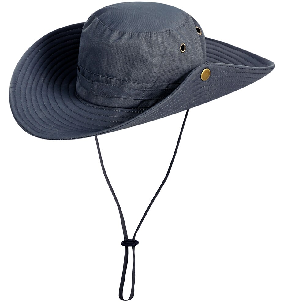 Zonnehoed Uv-bescherming Zomer Cap Brede Rand Voor Camping Vissen Wandelen Bergbeklimmen: Dark blue