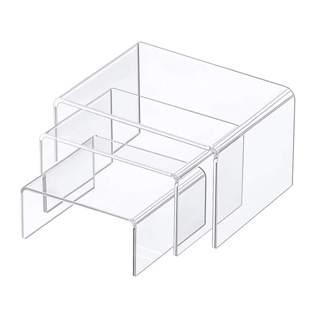 1 Set of 3'', 4'', 5" Clear Acrylic Risers Display for Collectibles Figures Jewelry Display Fixture Table Counter Decorations