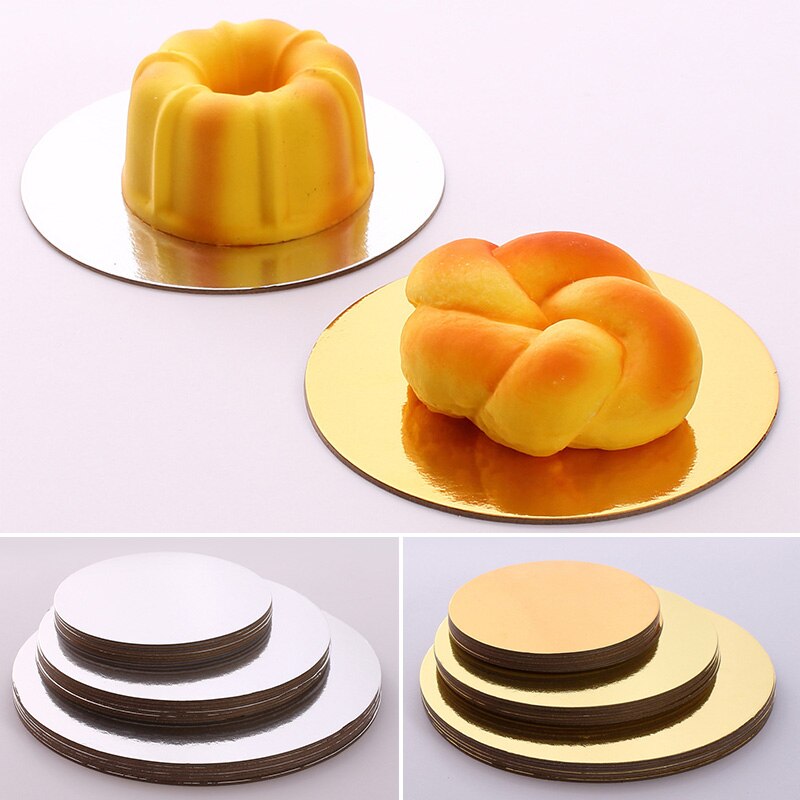 18Stck Goldene Silber Runde Kuchen Kreis Karton Kuchen Schlagzeug Kuchen Basis Platte Bord Plattenspieler Backen Werkzeuge