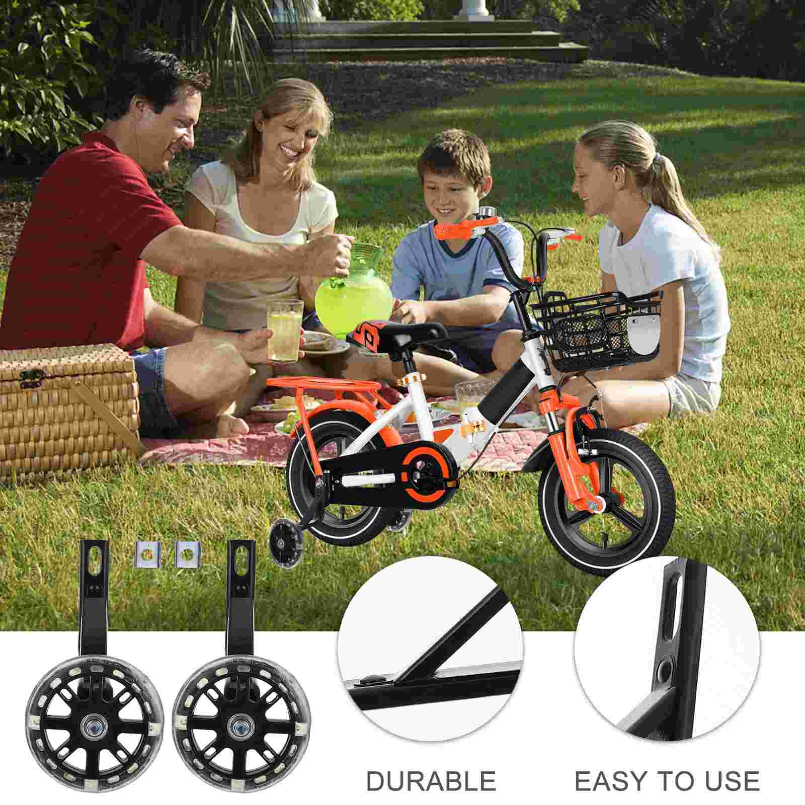 1 Pair Children Training Wheels Kids Balance Stabilizer Wheels Mounted Wheel for Kids Bike