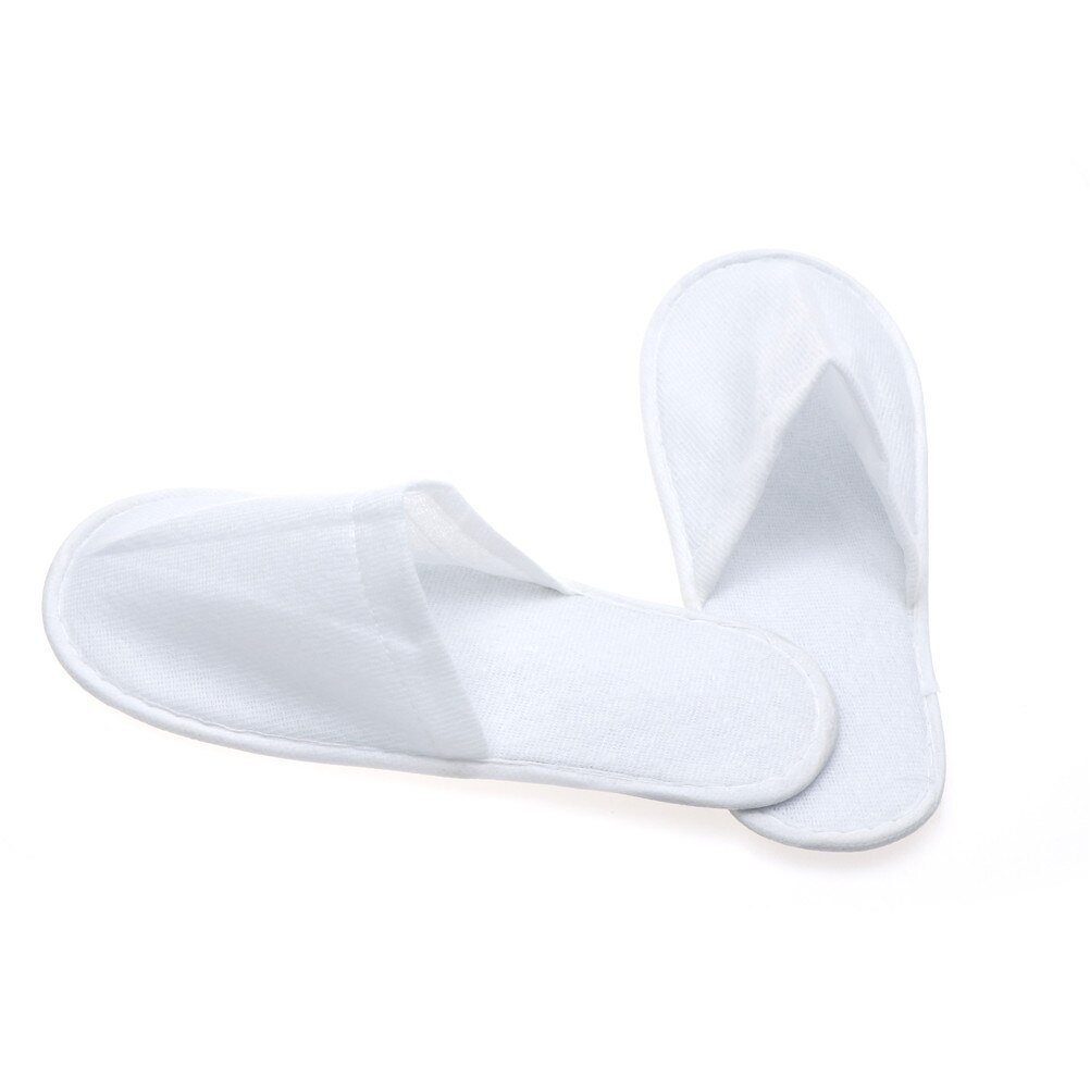 1Pair Travel Hotel Slippers 27*10.5cm Disposable White Closed Toe Spa Shoes Bathroom Sets Washroom Shower Slippers