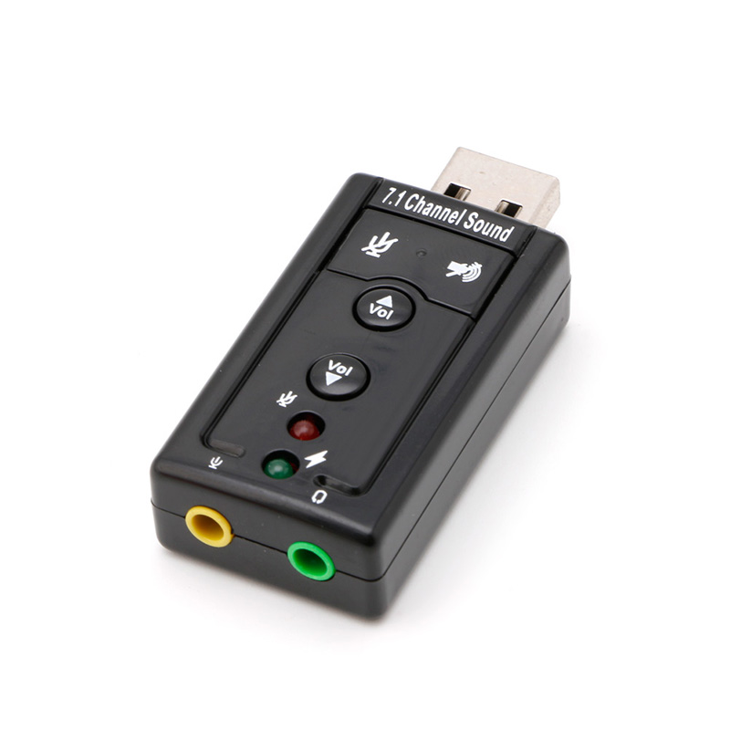 Externe Usb Geluidskaart Adapter Virtuele 7.1 Usb 2.0 Luidspreker Met Microfoon 3.5Mm Jack Converter Voor Pc Laptop # C