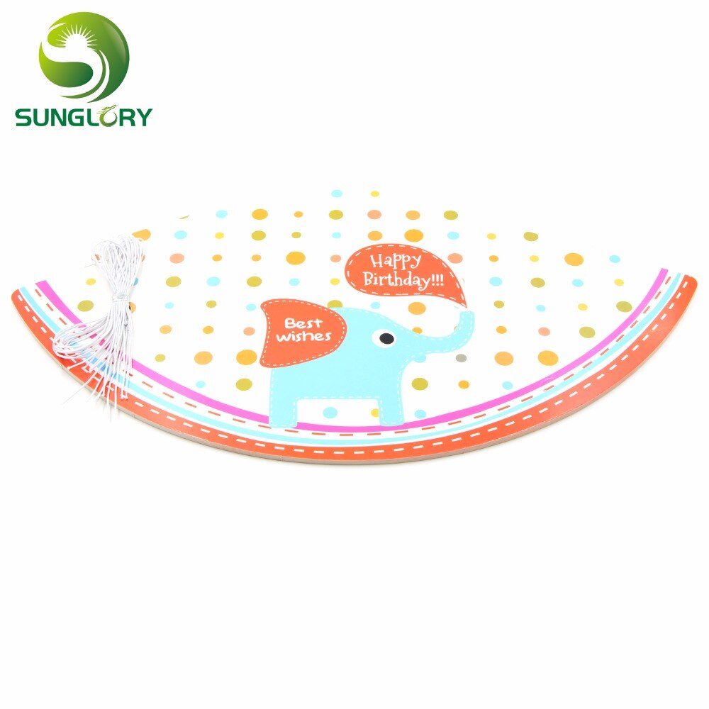 Suministros de celebración de 10 unids/set decoración niños cumpleaños gorros de Feliz cumpleaños niños sombrero con cordón elástico 7 formas