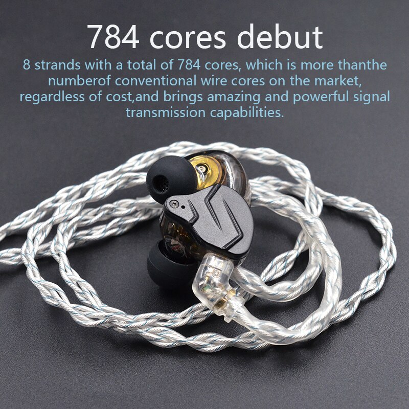 KZ 8 Core Silber Blau Hybrid 784 kerne Silber überzogene Upgrade Kabel Kopfhörer Kabel Für KZ ZS10 PRO ZSN PRO ZSX DQ6 ZAX ASX ASF