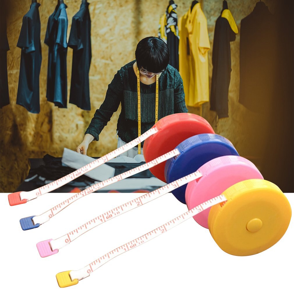 Mini retrátil 150cm fita métrica régua centímetro/polegada fita medida mini régua colorido mini fita ferramentas de medição