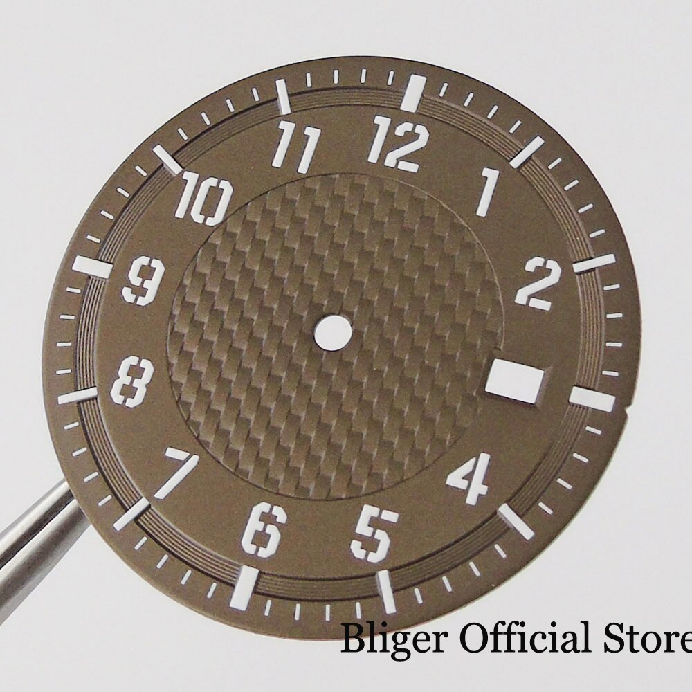 Bronzed Coated Automatic Watch Case Watch Dial Watch Needles fit NH35 NH35A Movement Solid Backcover: only dial