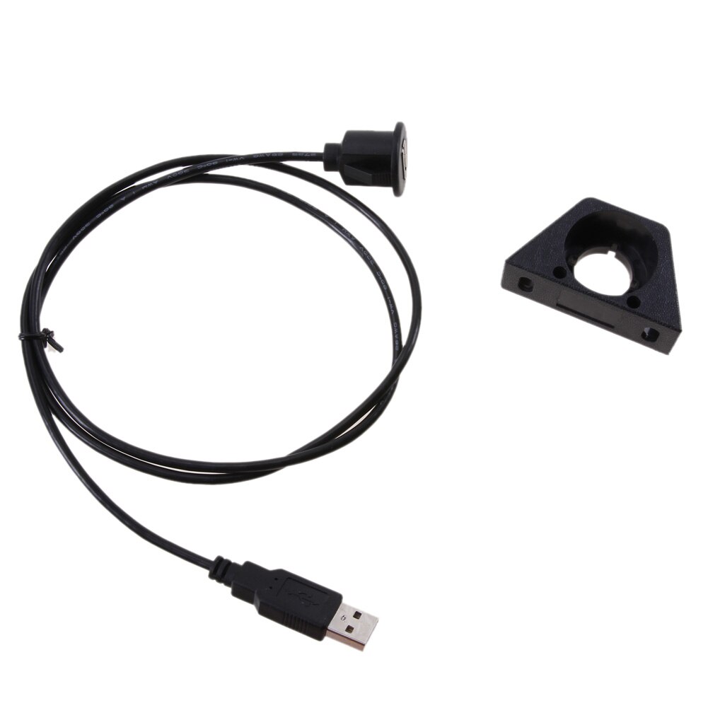 USB2.0 Flush Mount Cable 1M/2M Double/Single USB Port Extension Flush Dashboard Panel Mount Cable for Car Boat Motorcycle