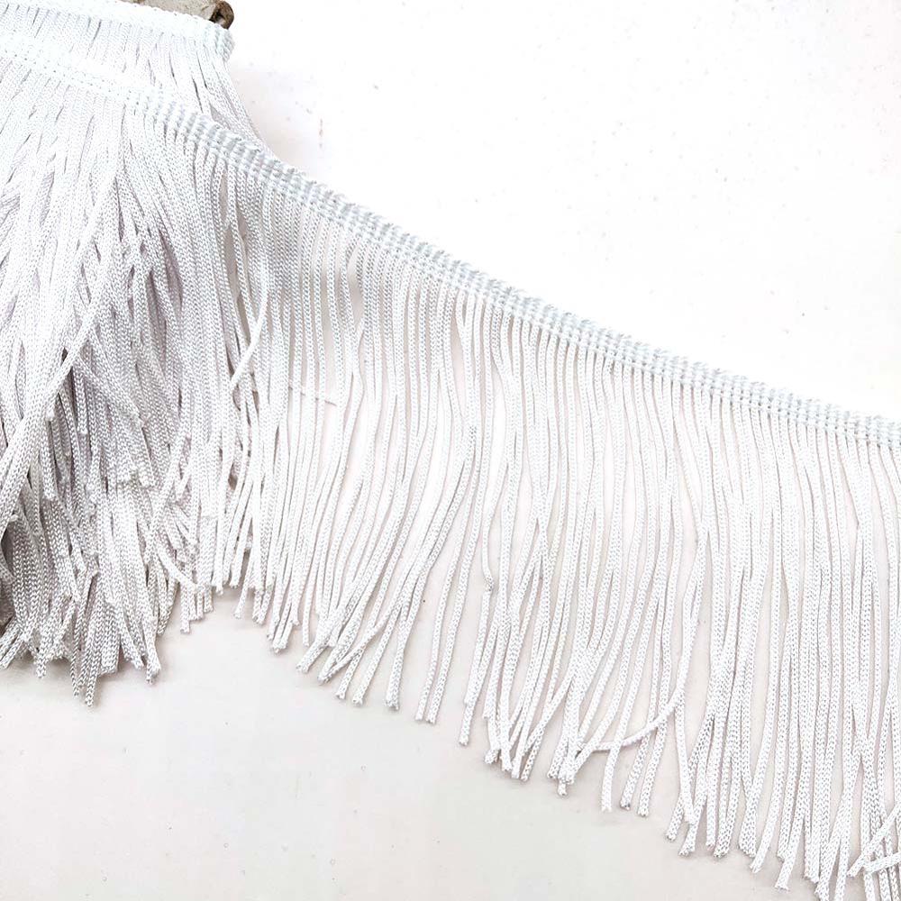 Beatiful-Cinta de encaje con ajuste de la franja de encaje, 10cm de ancho, ribete de franja de borlas para vestido latino, accesorios de vestuario DIY: White