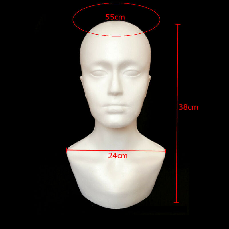 1pc White Polystyrene Foam Mannequin Display Head Grandado