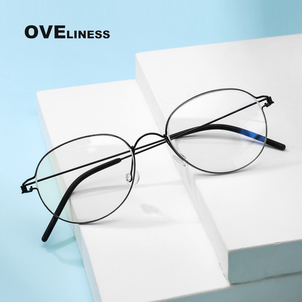 Titanium eyeglasses frames Round eye glasses frame men women Retro Optical Myopia Prescription glasses Korean Spectacles eyewear